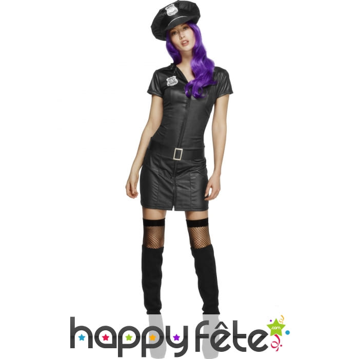 Déguisement sexy policière noir