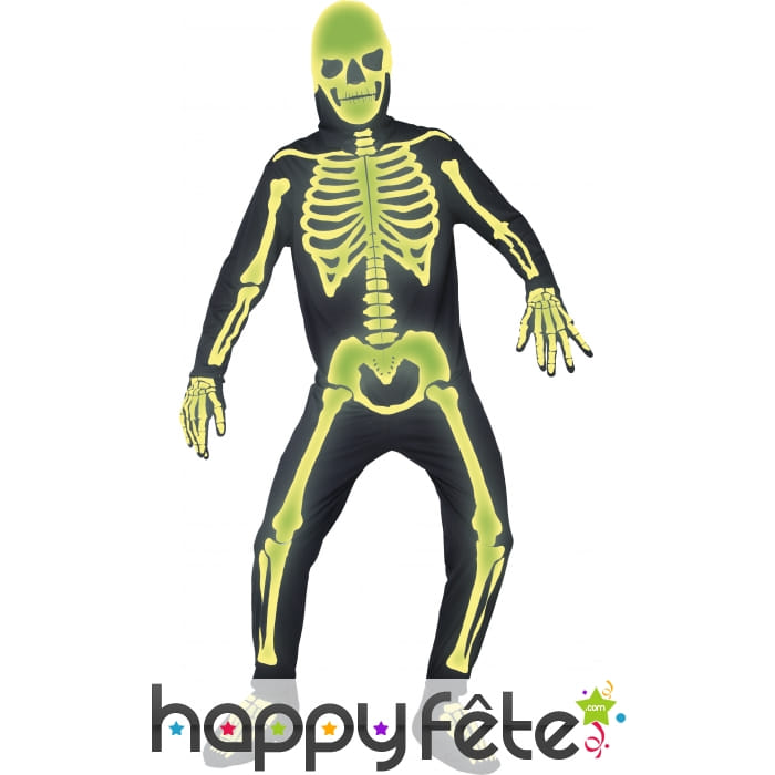 Déguisement squelette phosphorescent