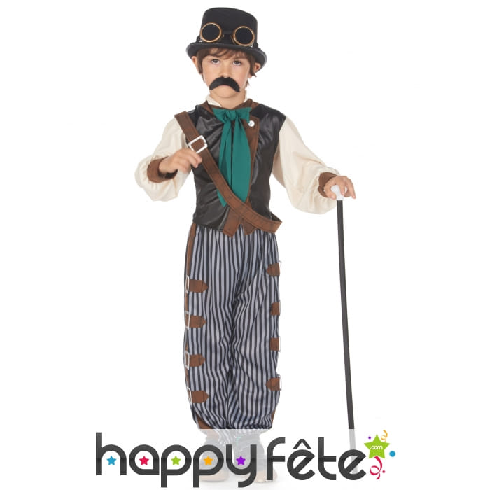 Déguisement steampunk pour enfant, pantalon ligné