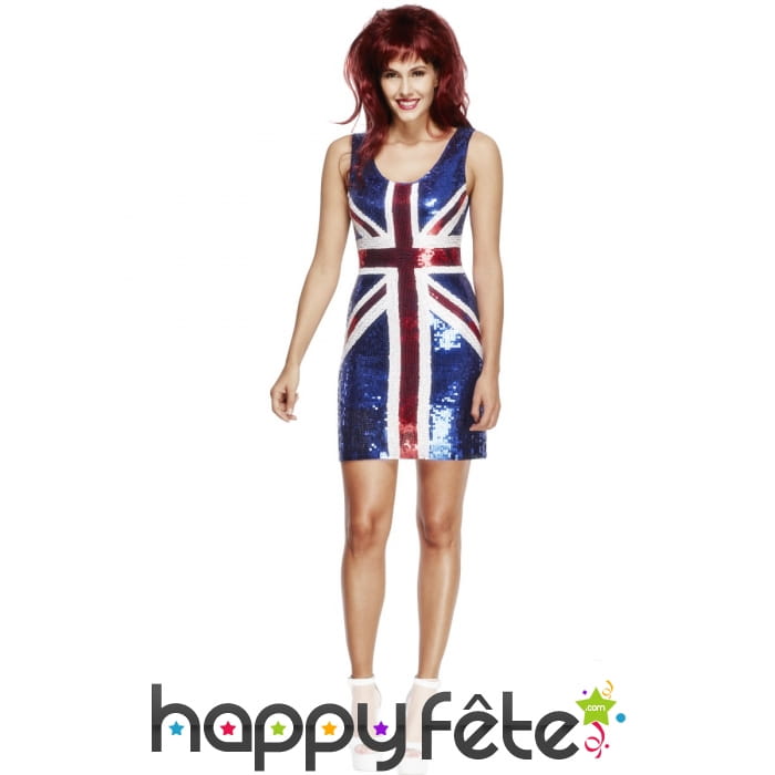 Déguisement sexy robe drapeau anglais