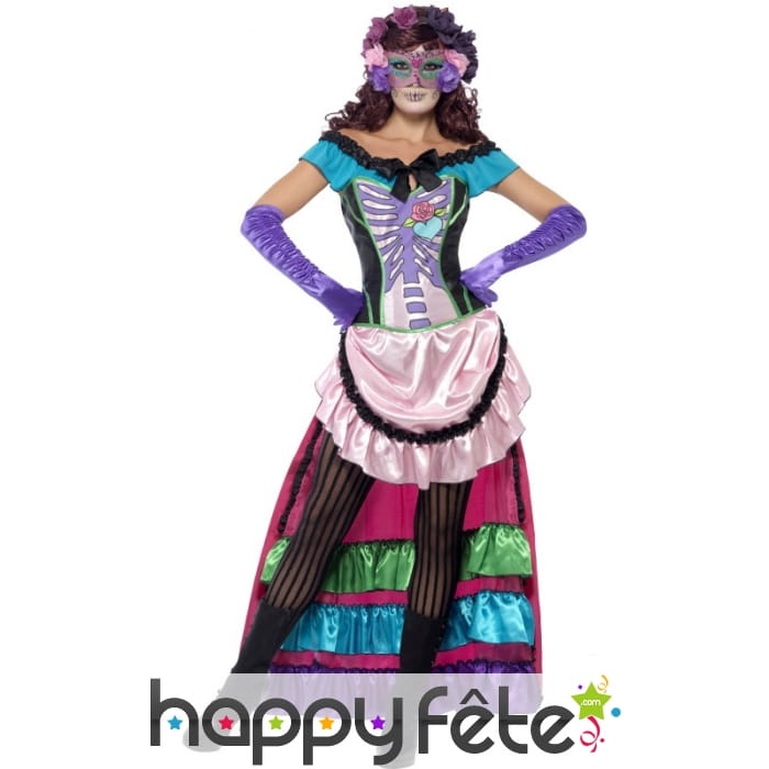 Déguisement Skull sugar coloré