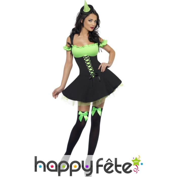 Déguisement sorcière sexy vert