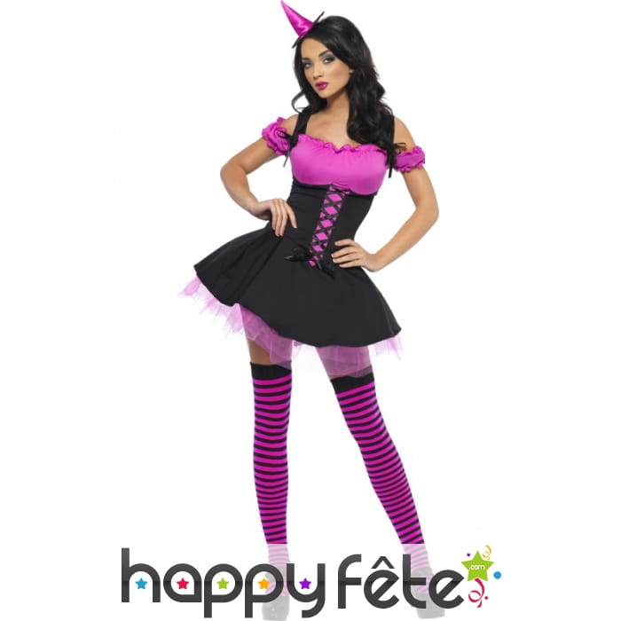 Déguisement sorcière sexy violet