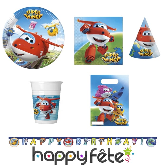 Décoration Super Wings pour table d'anniversaire
