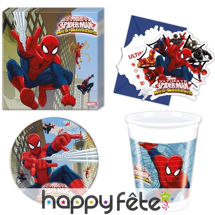 Décorations spiderman web warriors d'anniversaire