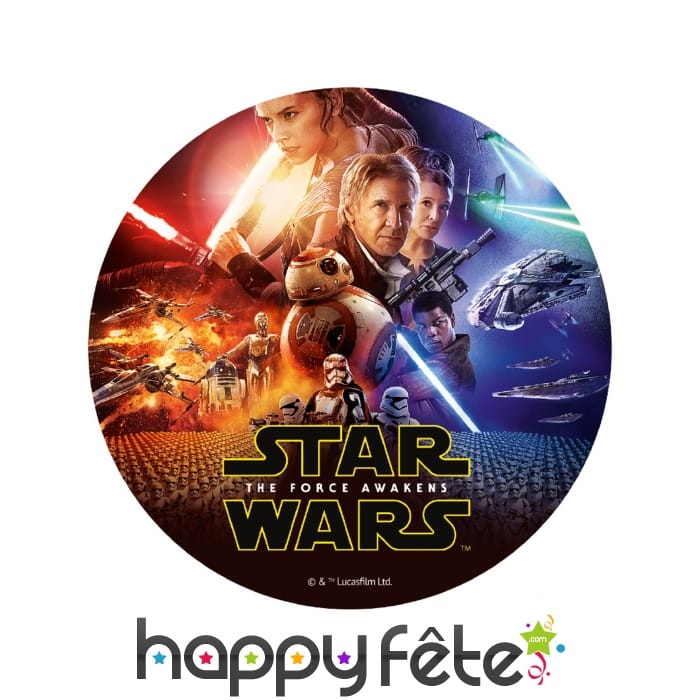 Disque Star Wars VII en sucre de 20cm