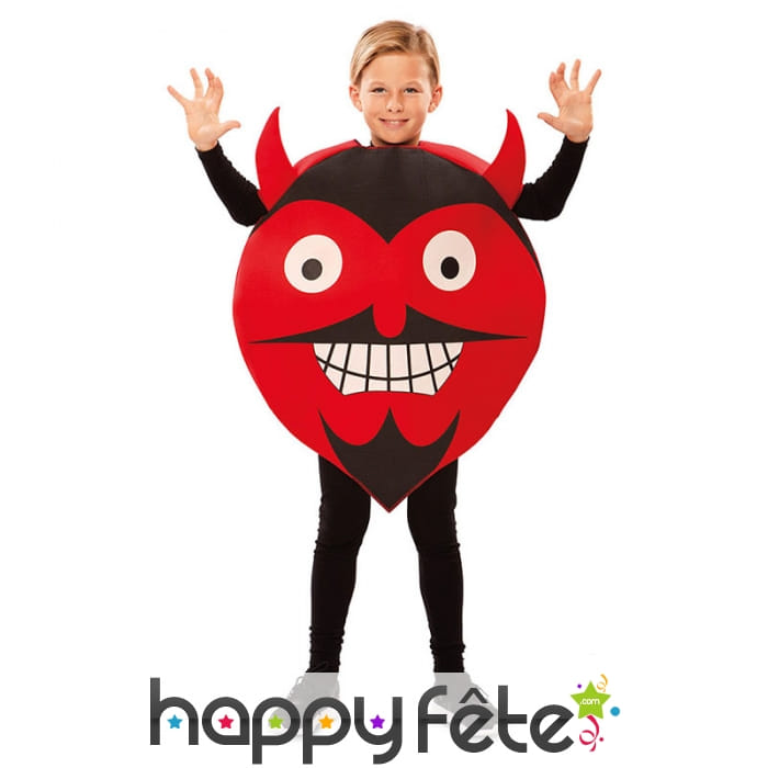 Déguisement tête de diable émoticone pour enfant