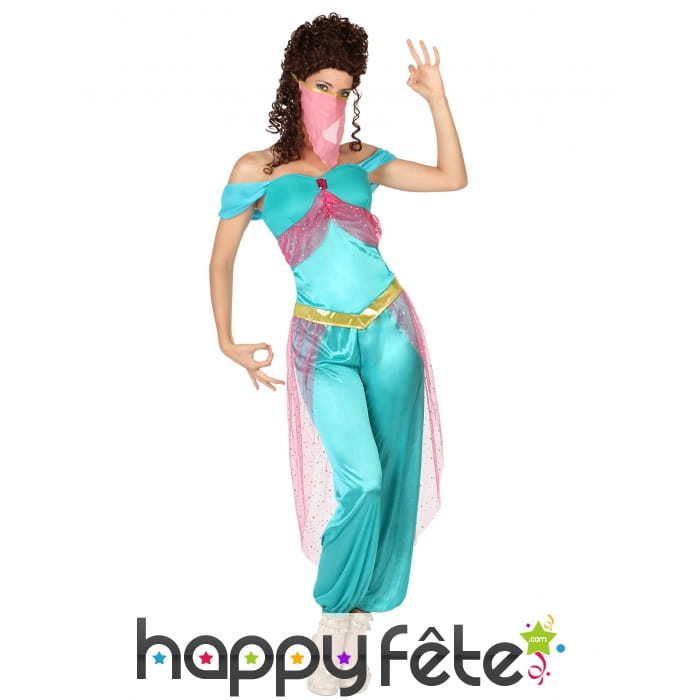 Déguisement turquoise de danseuse orientale