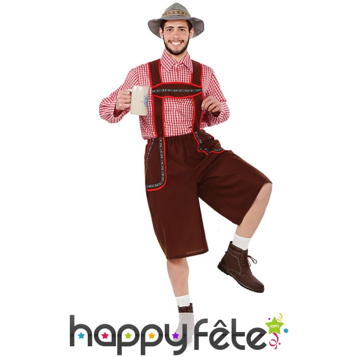 Déguisement tyrolien marron pour homme
