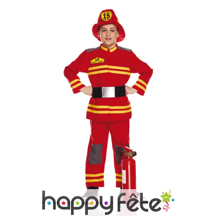 Déguisement uniforme de pompier pour enfant