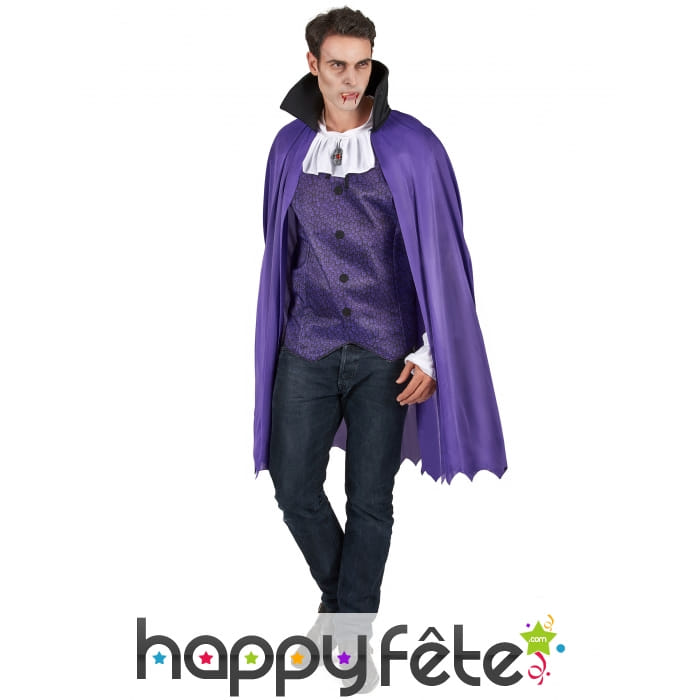 Déguisement violet de vampire avec cape