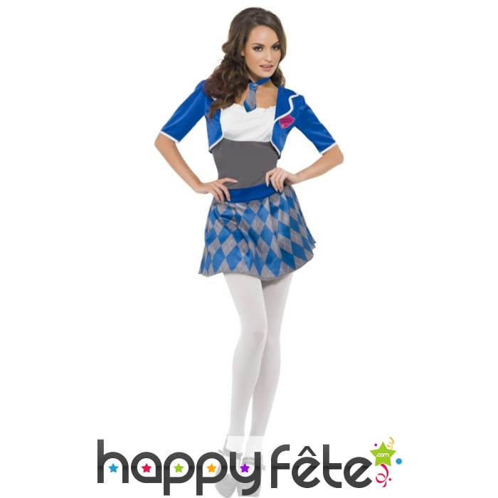 Déguisement vilaine écolière bleu
