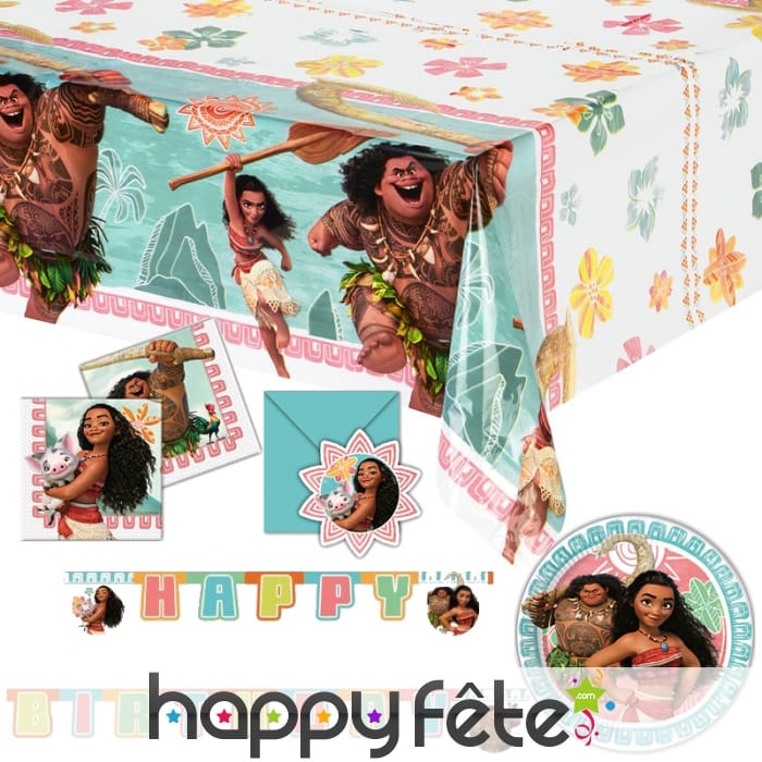 Décoration Vaiana pour table d'anniversaire