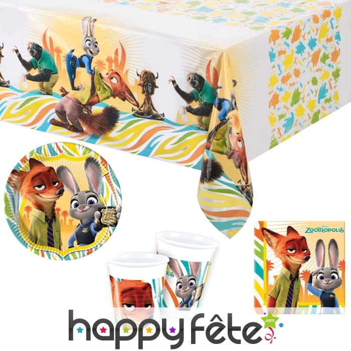 Déco Zootopie pour table d'anniversaire