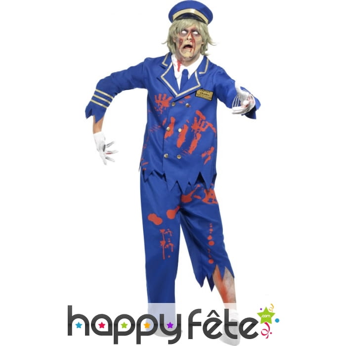 Déguisement zombie pilote homme
