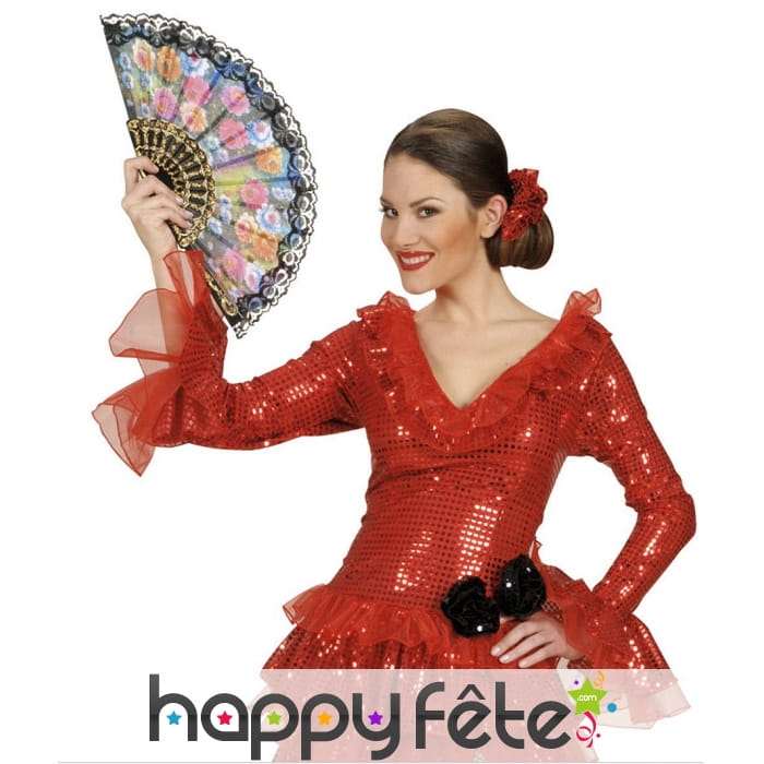 Eventail avec motifs espagnol