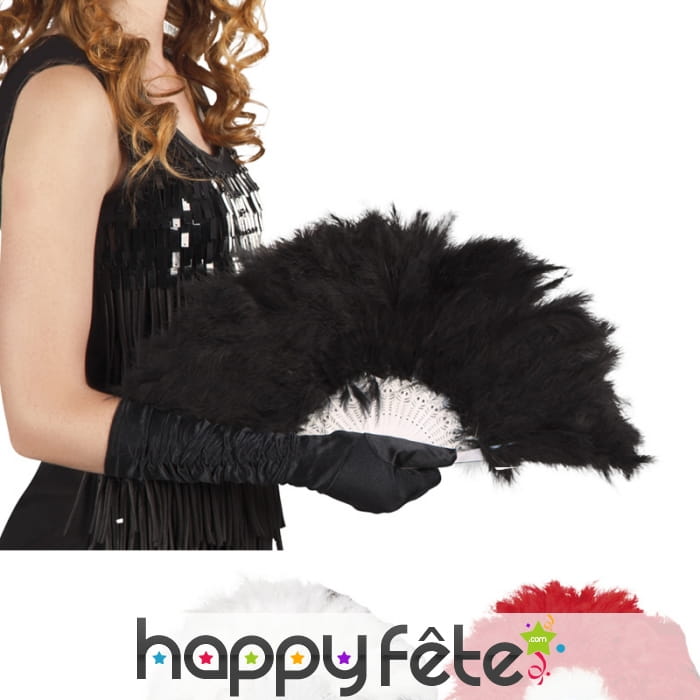 Eventail à plumes de 25cm