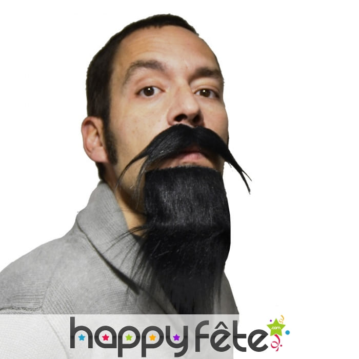 Ensemble bouc et moustache noire de sultan
