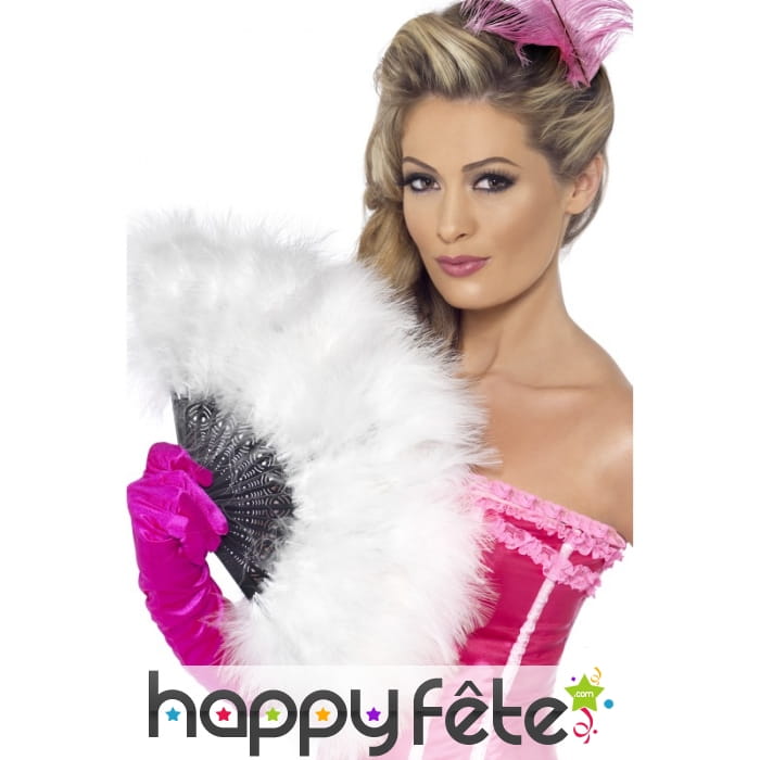 éventail blanc plumes
