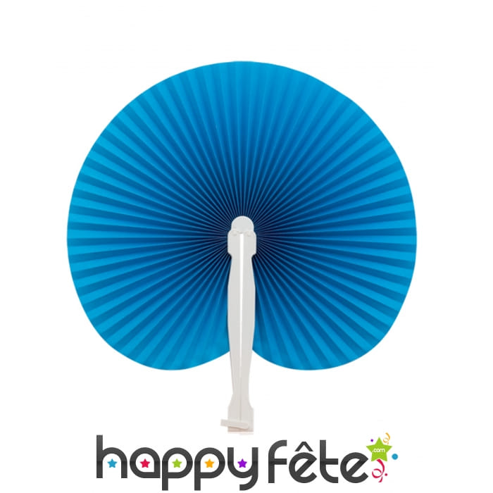 Eventail bleu pliable