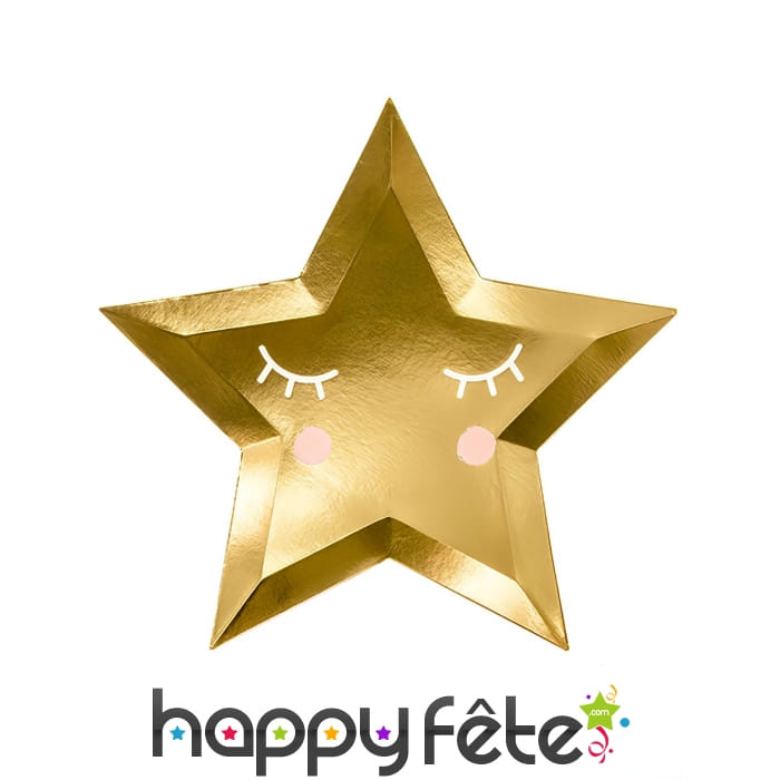 Étoiles Carton Yeux Fermés 27cm - Lot de 6