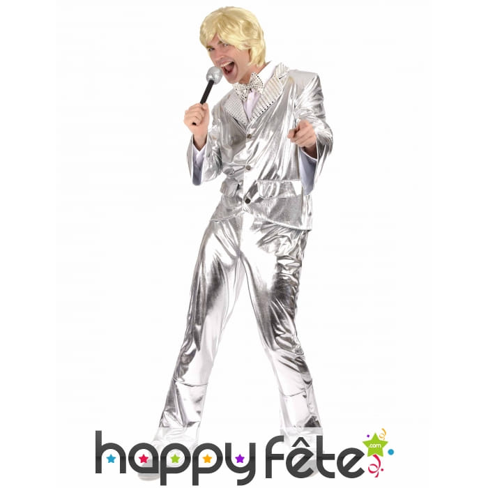 Ensemble de chanteur Disco argenté