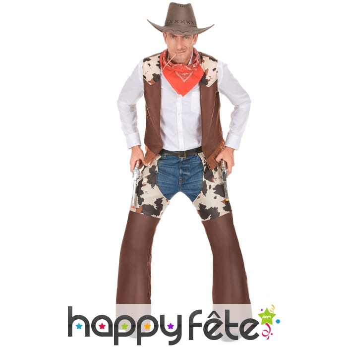 Ensemble de cowboy marron vachette pour homme
