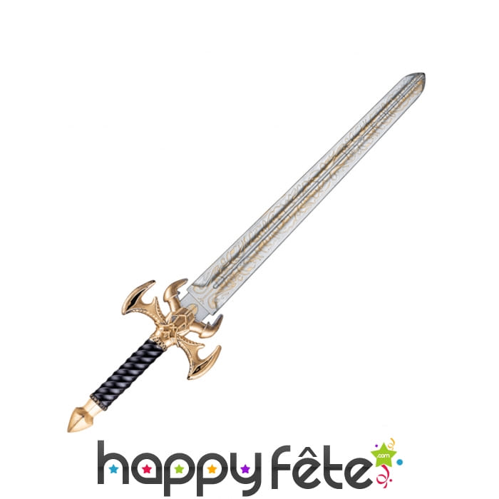 Epée de chevalier noire et dorée de 79 cm