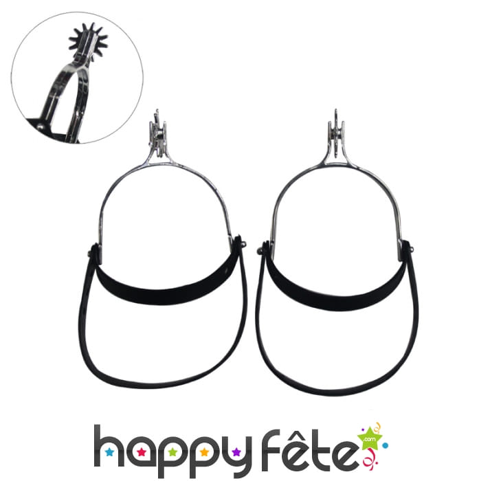 Eperons de cowboy en plastique argenté