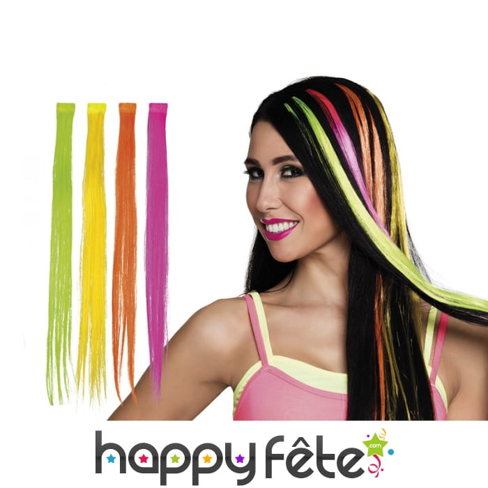 Extension de cheveux fluo, coloris variables