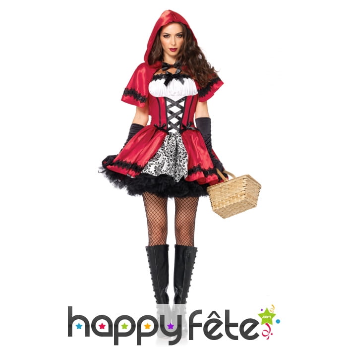Elégant déguisement de chaperon rouge pour femme