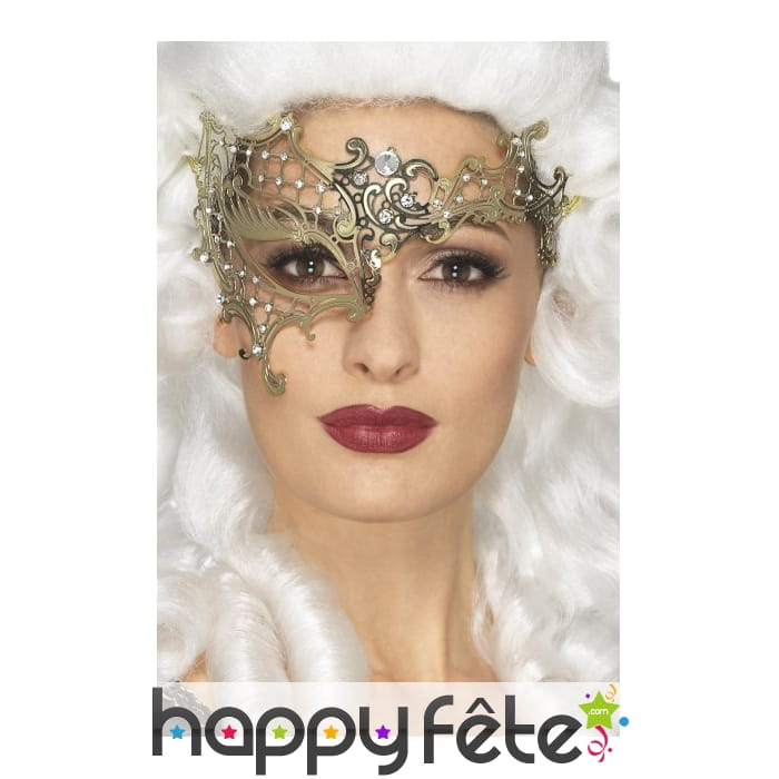 Elégant demi loup doré en filigrane et métal