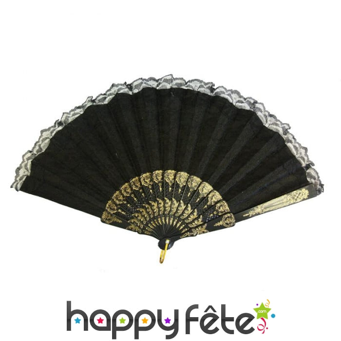 Eventail de marquise en dentelle noire
