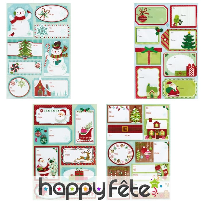 Etiquettes de Noël pour cadeau