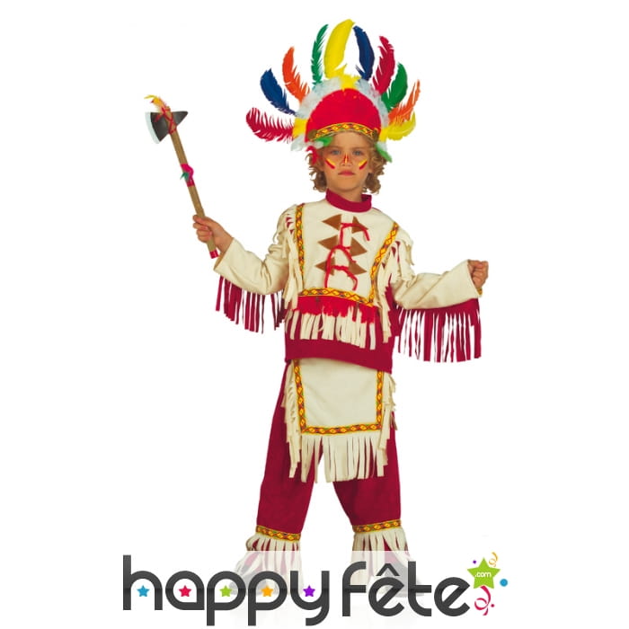 Ensemble de petit indien blanc et rouge