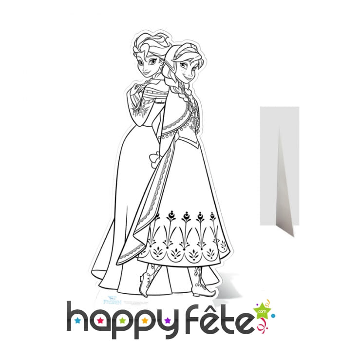 Elsa et anna reine des neiges, à colorier. Géant