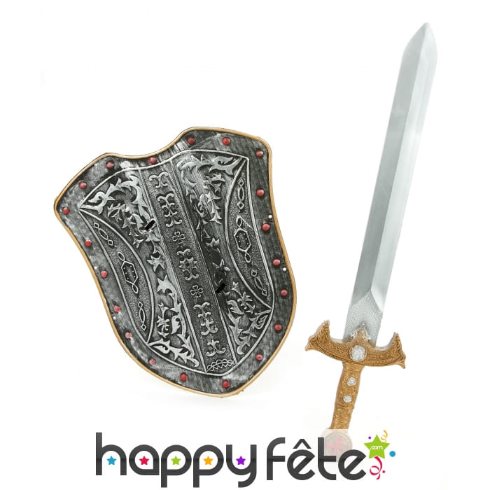 Epée et bouclier de chevalier médiéval pour enfant