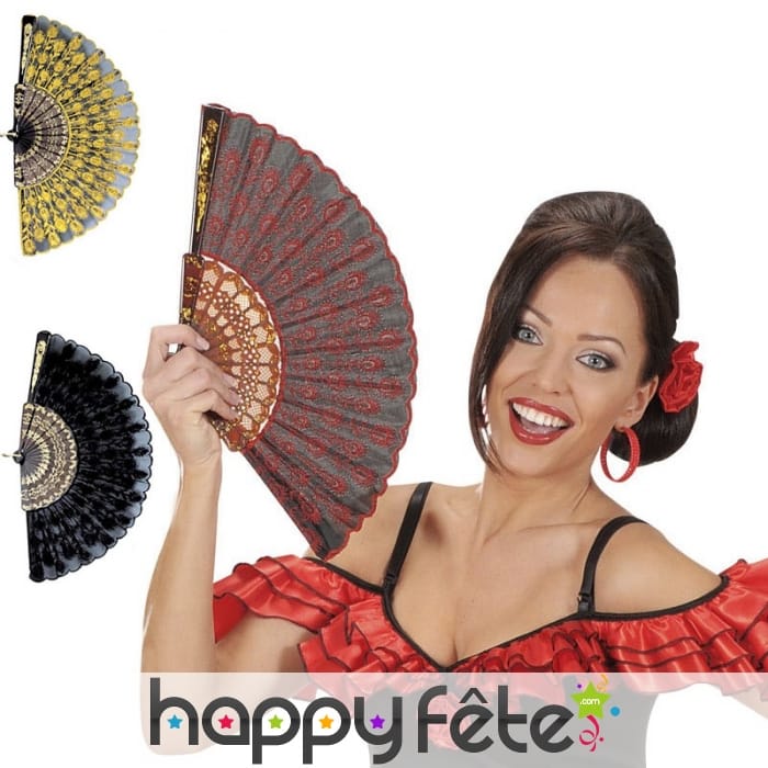 Eventail Espagnol fleuri