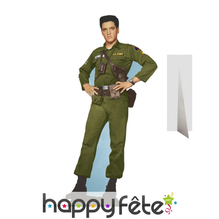 Elvis en tenue de militaire, carton taille réelle