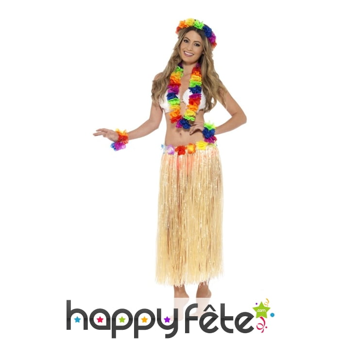 Ensemble Hawaïen fleuri multicolore