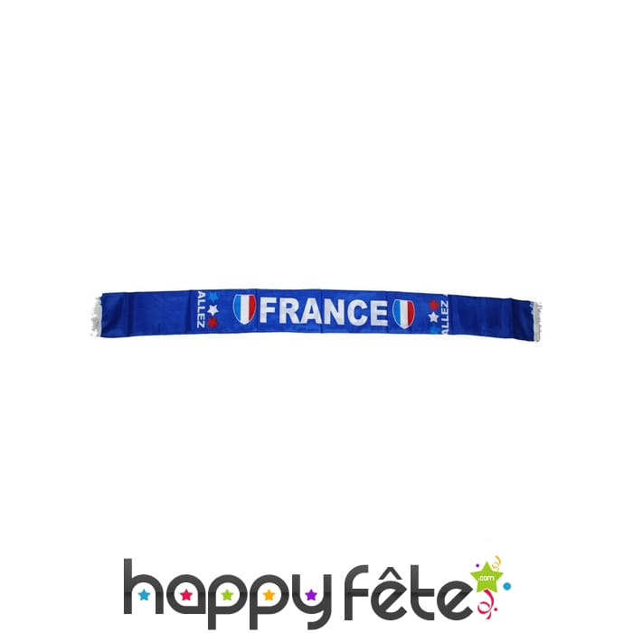 Echarpe imprimé France sur fond bleu, supporter