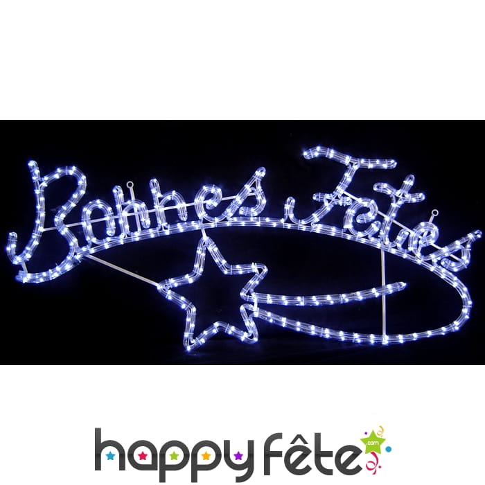 Enseigne lumineuse bonnes fêtes 130x55cm