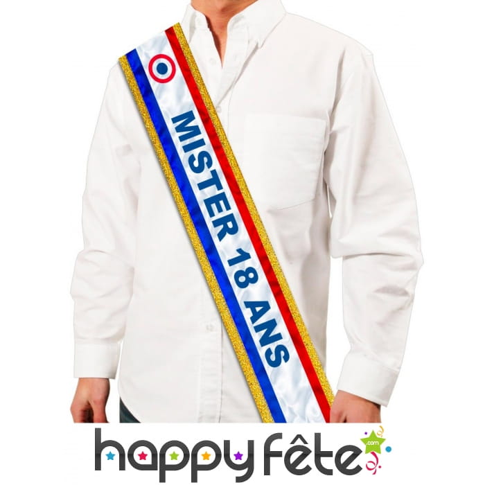 Echarpe Mister 18 ans bleu blanc rouge