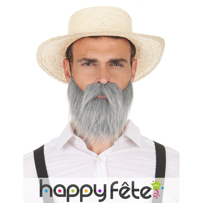 Ensemble moustache et barbe grise