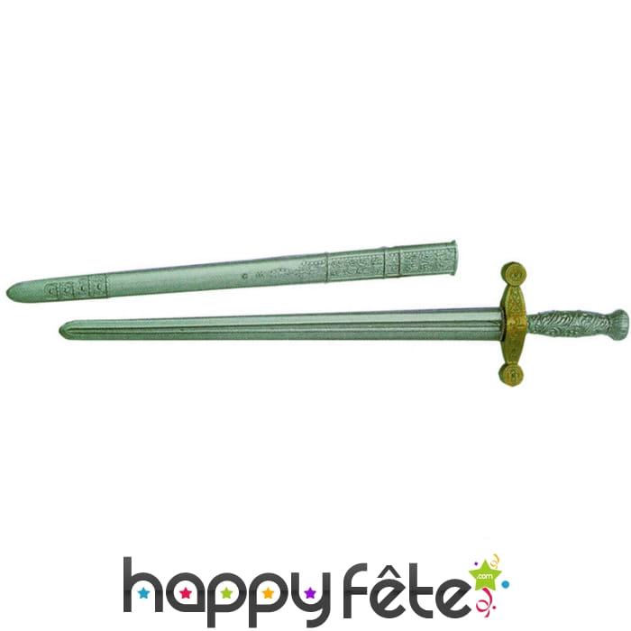 Epee médiévale grise avec fourreau