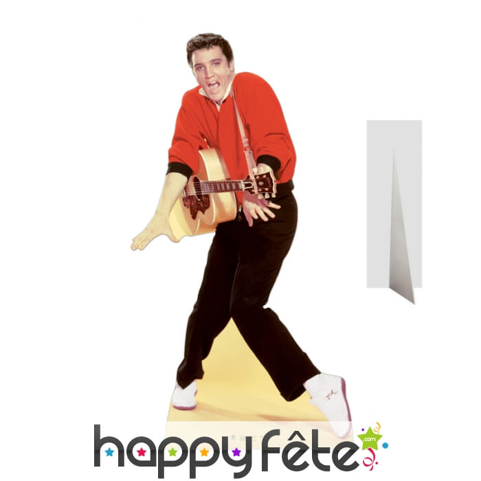 Elvis Presley amusant avec sa guitare, carton plat