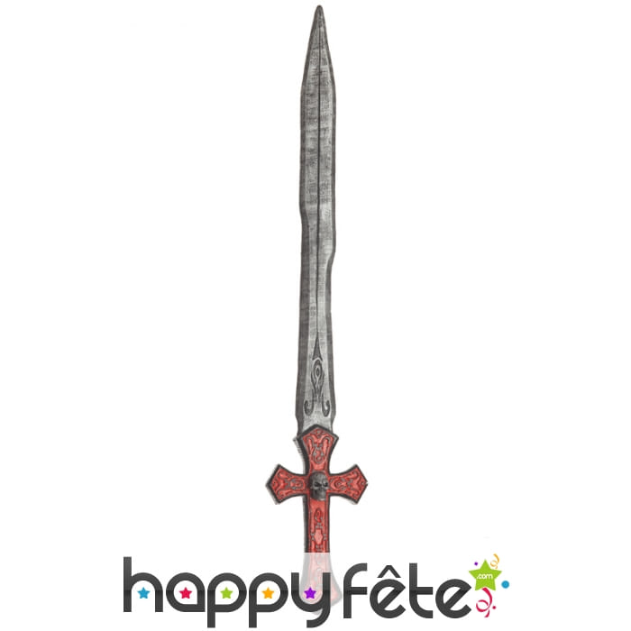 Epée squelette de croisé, manche rouge