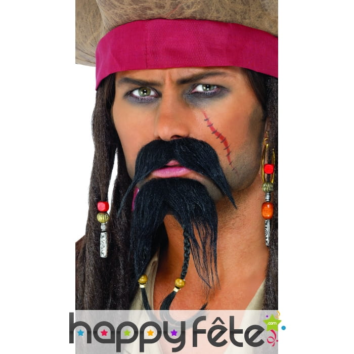 Faux bouc et moustaches de pirate