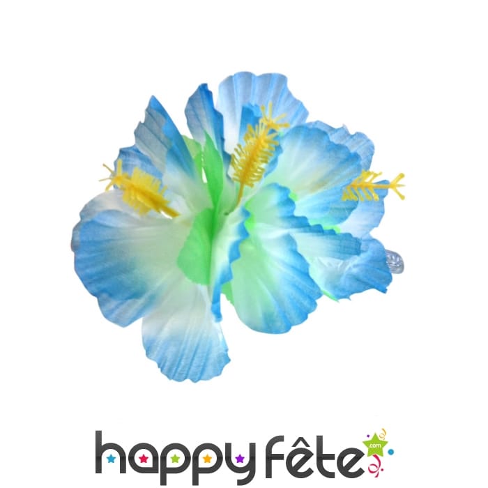 Fleur bleue sur barrette à cheveux