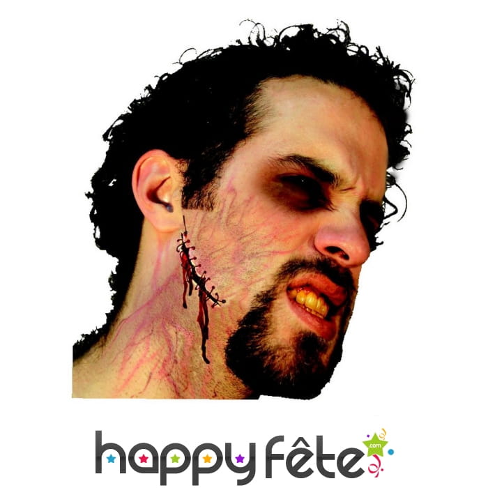 Fausse cicatrice décousue en latex